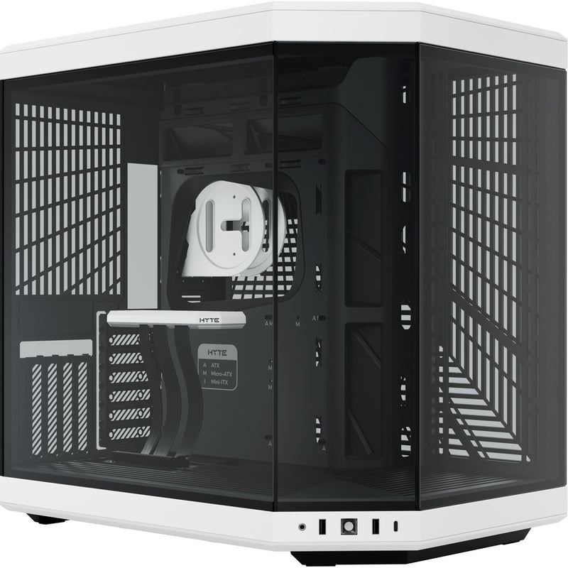Afbeelding laden in galerijviewer, Hyte y70 midi tower behuizing (zwart wit | 2x usb-a | 1x usb-c | tempered glass)