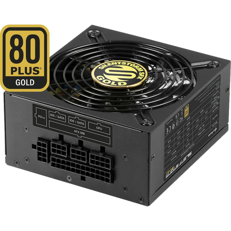 Afbeelding laden in galerijviewer, Sharkoon silentstorm sfx 500 gold modulaire 500 watt voeding (zwart, 2x pcie)