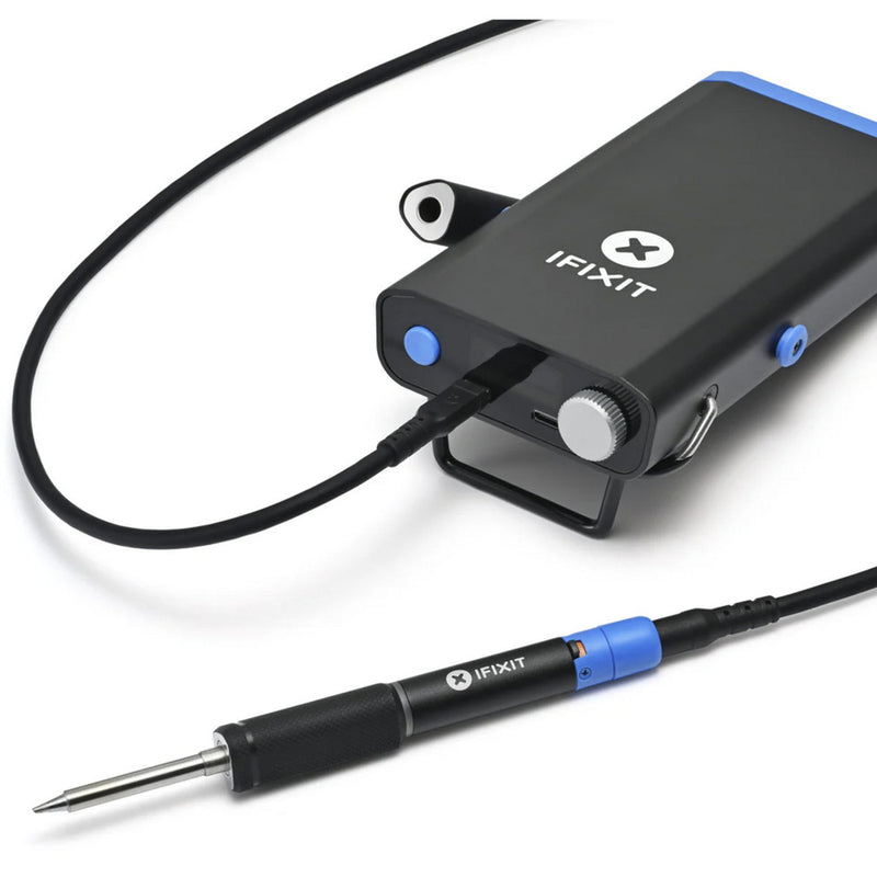 Afbeelding laden in galerijviewer, Ifixit fixhub power series portable soldeer station soldeerbout (zwart blauw, 100 watt, usb-c, powerstation)