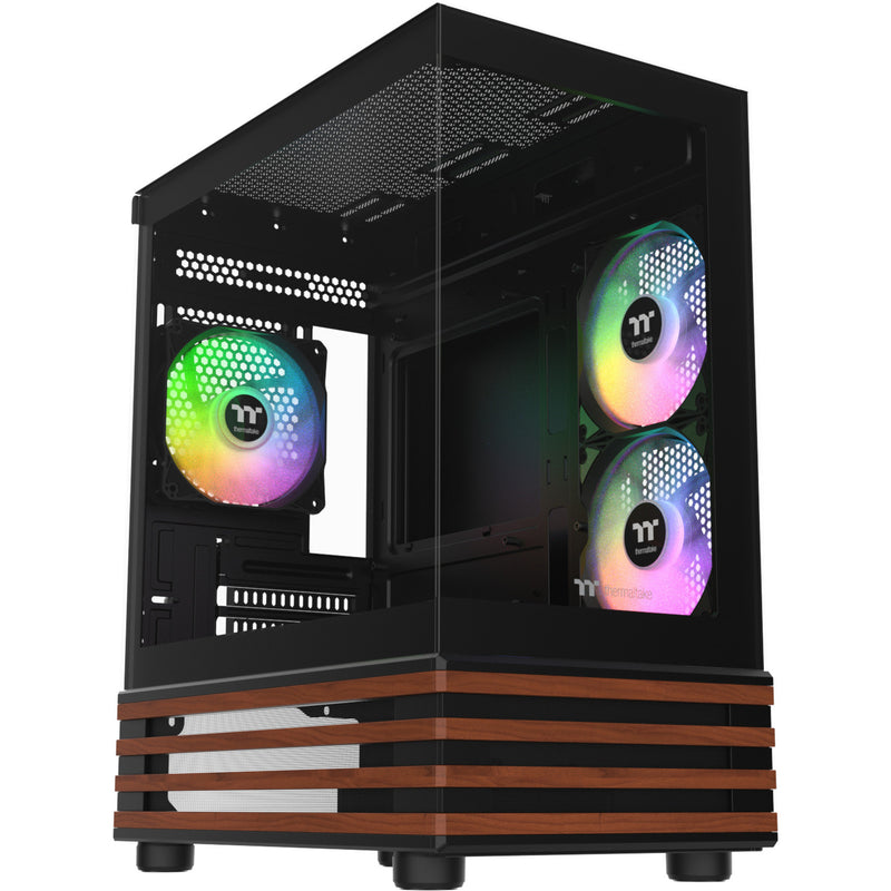Afbeelding laden in galerijviewer, Thermaltake view 170 ws argb mini tower behuizing (zwart houtkleur | 2x usb-a | rgb | window)