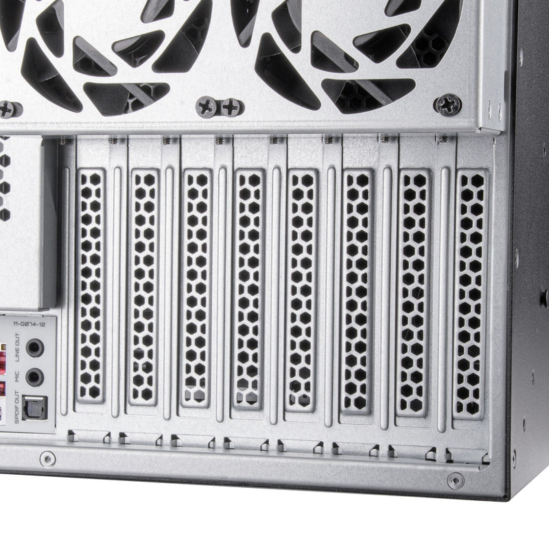 Afbeelding laden in galerijviewer, Silverstone rm52 server behuizing (zwart | 2x usb-a | 1x usb-c)