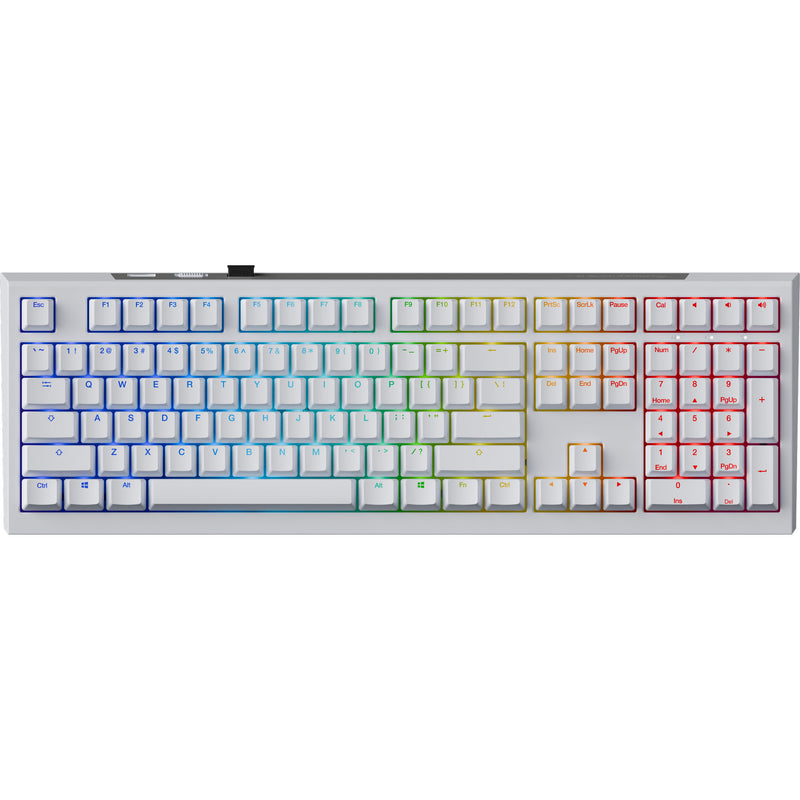 Afbeelding laden in galerijviewer, Ducky one x wireless rgb mechanisch toetsenbord (wit, us lay-out (qwerty), inductive, 100%, hot-swappable, pbt, 2.4 ghz | bluetooth | usb-c)
