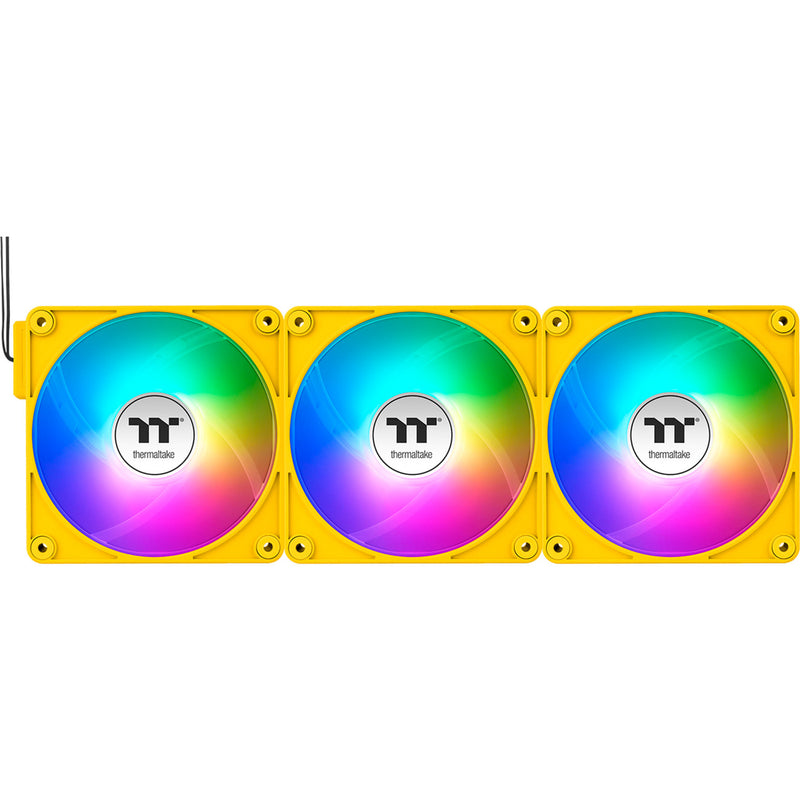 Afbeelding laden in galerijviewer, Thermaltake ct120 ex argb sync pc cooling fan bumblebee (3-fan pack) case fans (geel, 3 stuks, 120 x 120 x 25 mm, pwm)