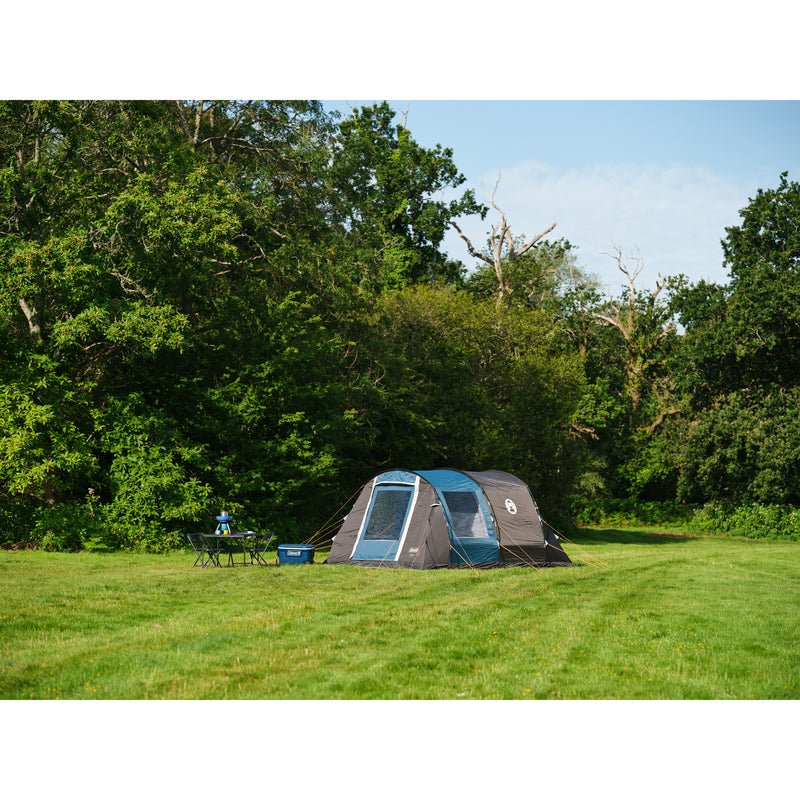 Afbeelding laden in galerijviewer, Coleman vespucci 6 tent - 6 persoons tunneltent – uv guard spf50 zonbescherming – ventilatie – geïntegreerd grondzeil - grijs blauw