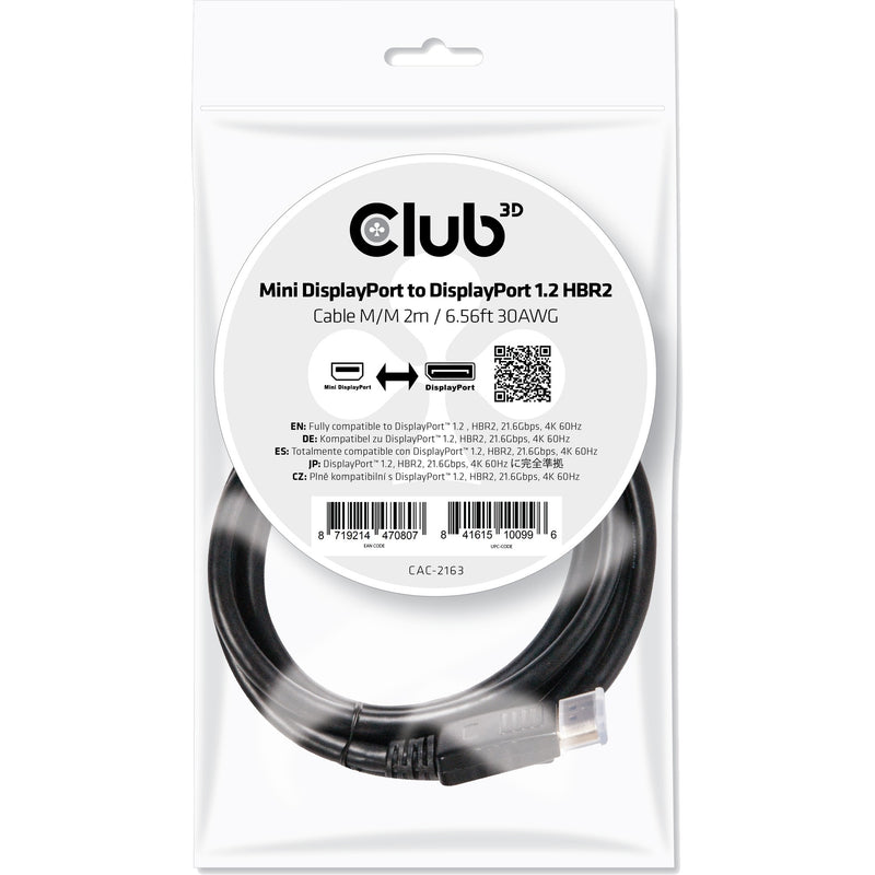 Afbeelding laden in galerijviewer, Club 3d mini displayport - displayport 1.2 kabel (zwart, 2 meter)