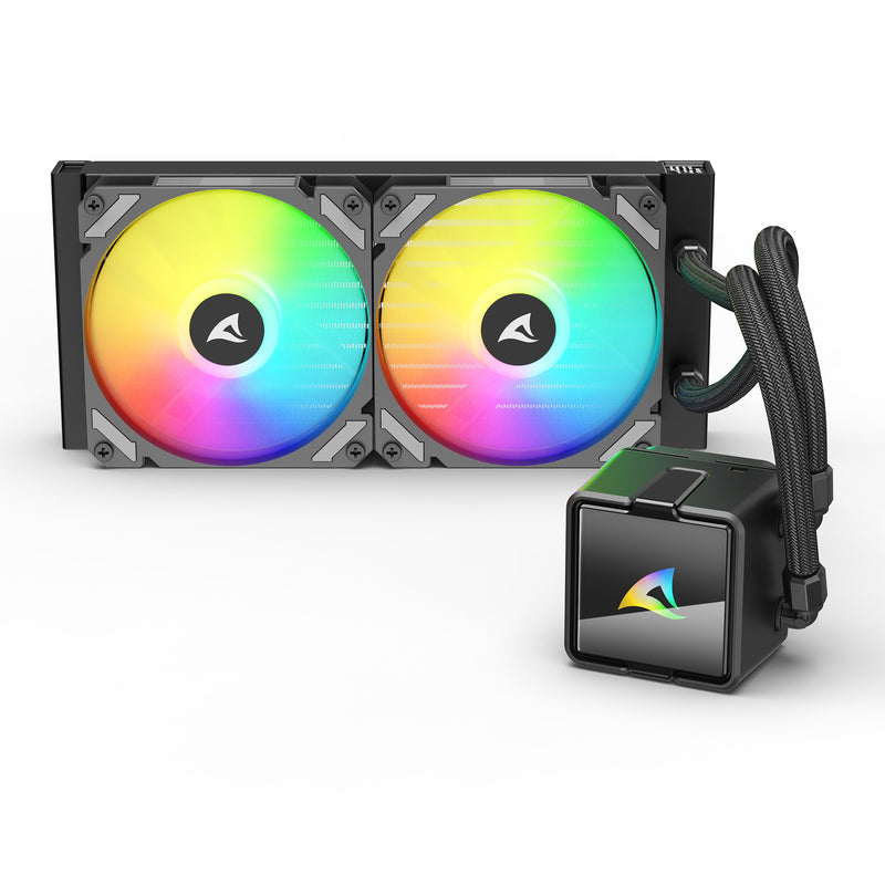 Afbeelding laden in galerijviewer, Sharkoon s50 argb waterkoeling (zwart, 4-pins pwm)