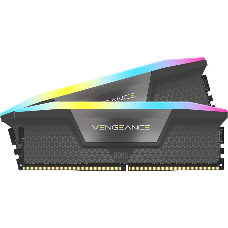 Afbeelding laden in galerijviewer, Corsair vengeance rgb 64 gb ddr5-5600 (2x 32 gb) werkgeheugen (grijs, cmh64gx5m2d5600z40, udimm, xmp, expo)
