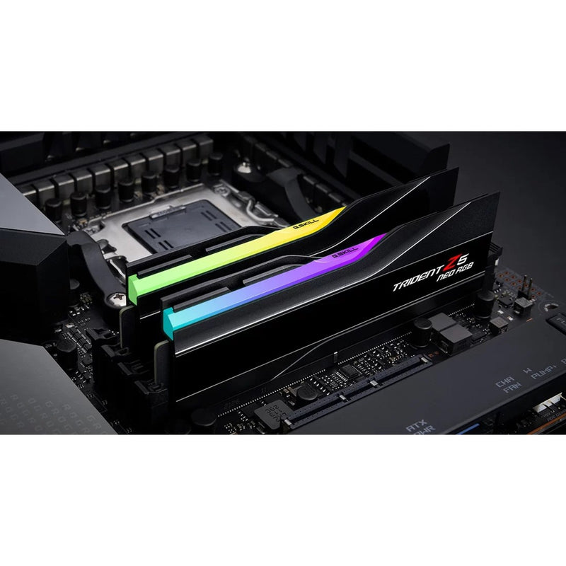 Afbeelding laden in galerijviewer, G.skill 64 gb ddr5-6000 (2x 32 gb) kit werkgeheugen (zwart, f5-6000j3040g32gx2-t, trident z5 neo rgb, expo)