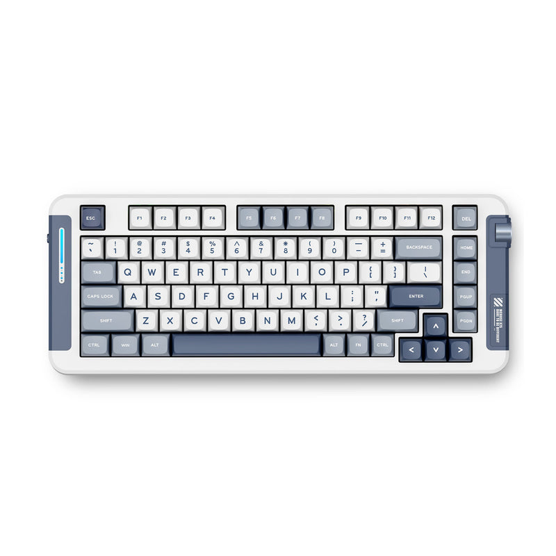 Afbeelding laden in galerijviewer, Mchose x75 navy blue icy creamsicle wireless gasket mount mechanical rgb toetsenbord (wit, us lay-out (qwerty), kailh box icy creamsicle, 75%, rgb, hot swap, double-shot pbt, draadloos | bluetooth | usb-c)
