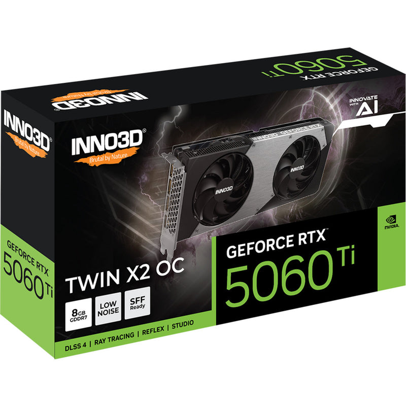 Afbeelding laden in galerijviewer, Inno3d geforce rtx 5060 ti twin x2 oc 8gb grafische kaart (3x displayport, 1x hdmi 2.1, dlss 4)