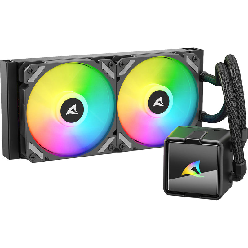 Afbeelding laden in galerijviewer, Sharkoon s50 argb waterkoeling (zwart, 4-pins pwm)