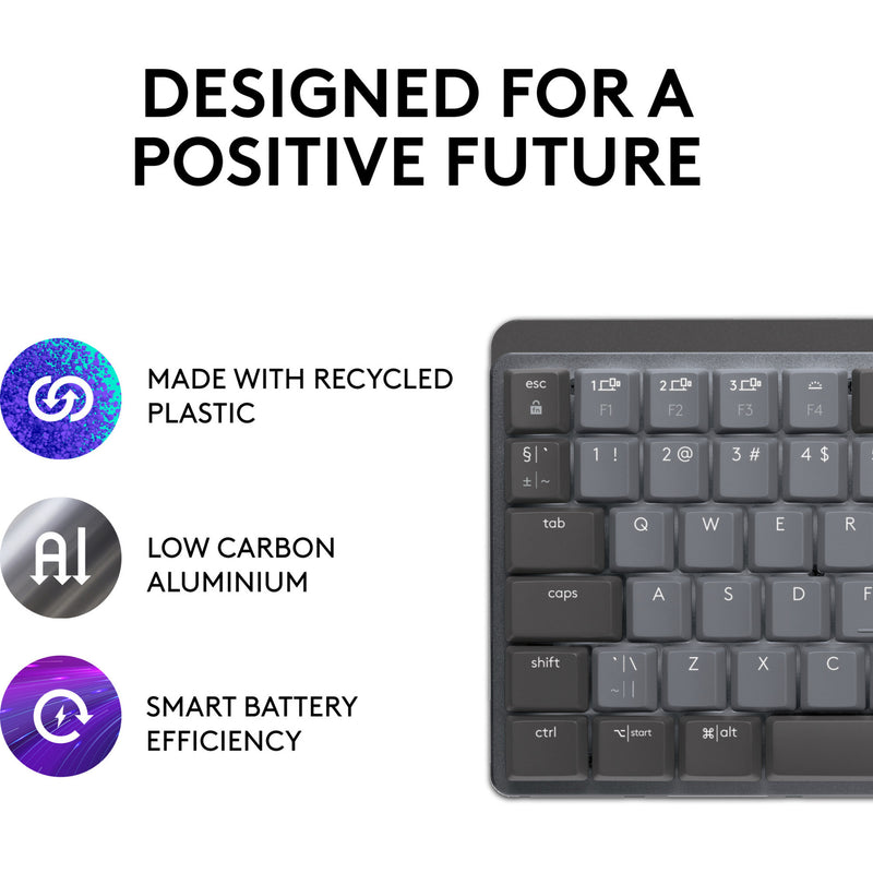 Afbeelding laden in galerijviewer, Logitech mx mechanical mini toetsenbord (zwart, us-international lay-out (qwerty), gl tactile, 80% (tkl), bluetooth)