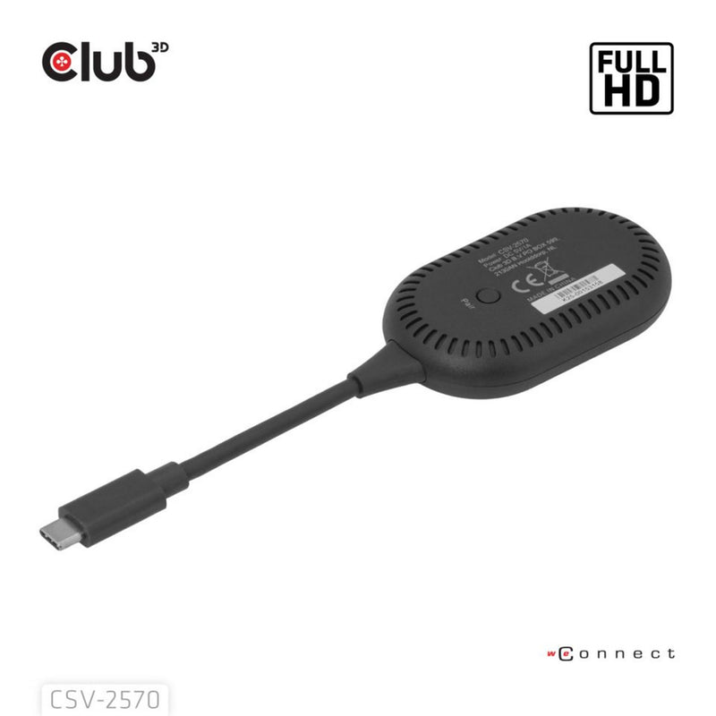 Afbeelding laden in galerijviewer, Club 3d wireless usb-c to hdmi transmitter and receiver adapter (zwart)