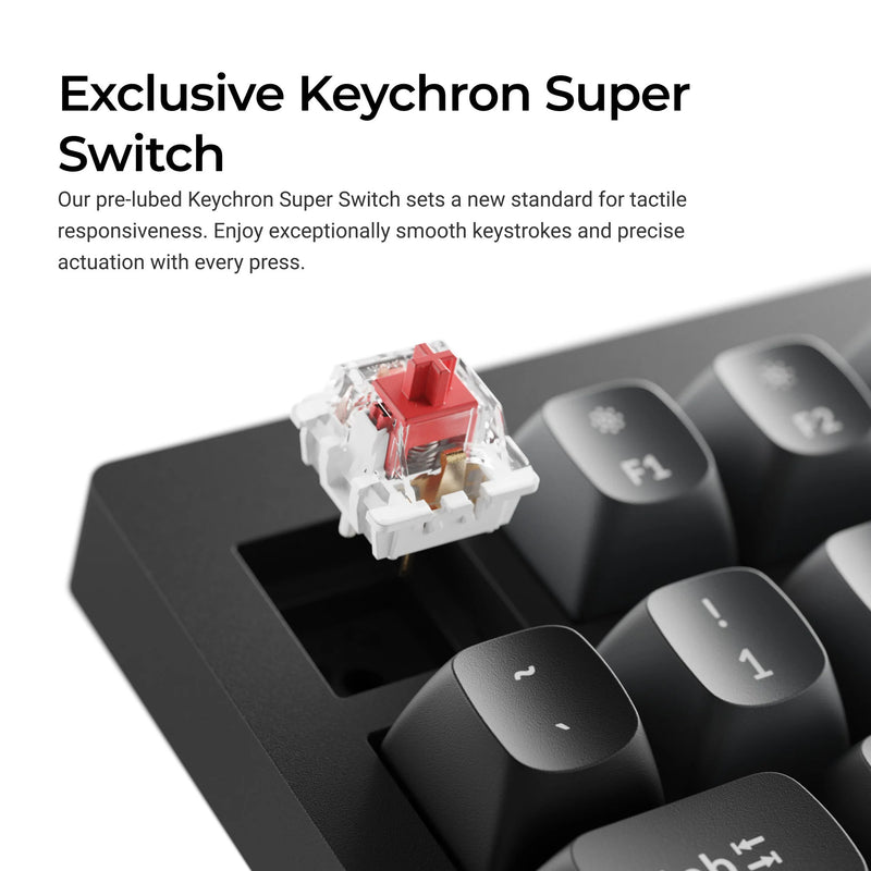 Afbeelding laden in galerijviewer, Keychron v6w-d1 8k qmk wired custom mechanical keyboard (zwart, us lay-out (qwerty), super red, 100%, rgb leds, double-shot pbt, hot swap, 8k, knop)