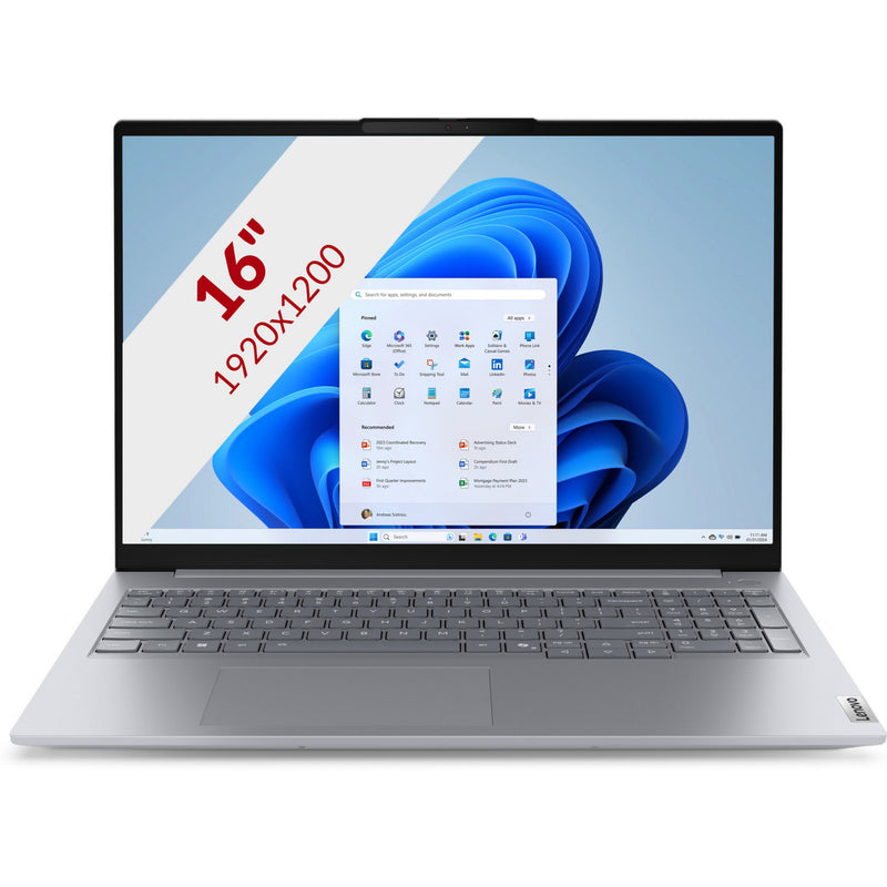Afbeelding laden in galerijviewer, Lenovo thinkbook 16 g8 irl (21sh00g0mh) 16 laptop (grijs | core i5-13420h | uhd graphics | 16 gb | 512 gb ssd)