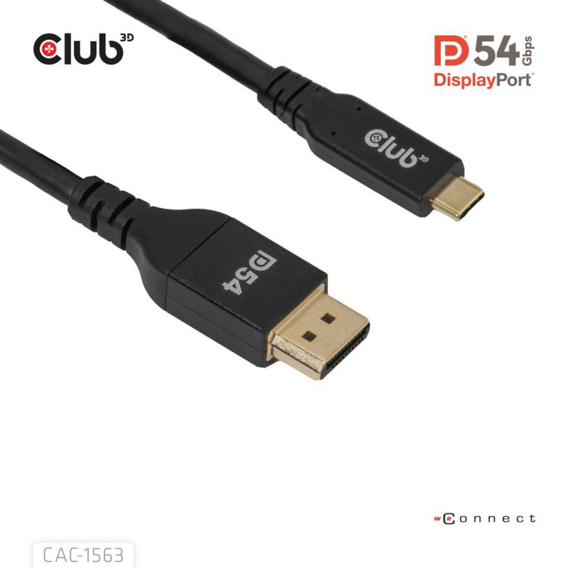 Afbeelding laden in galerijviewer, Club 3d usb-c naar displayport 2.1 kabel (zwart, 2 meter)