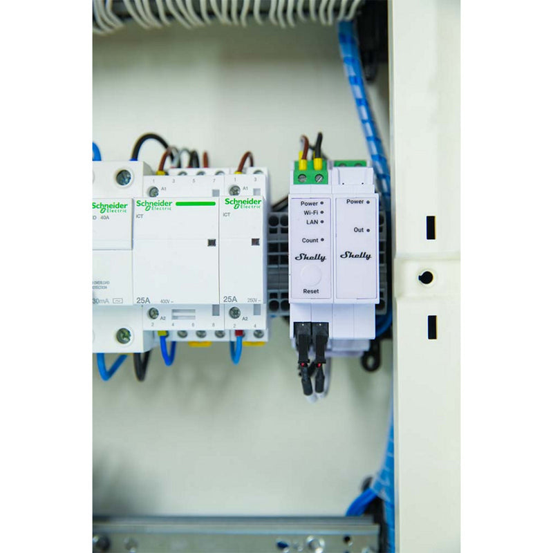 Afbeelding laden in galerijviewer, Shelly pro dimmer 0 1-10v pm (blauw, bluetooth 4.2, wifi)