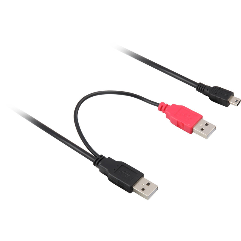 Afbeelding laden in galerijviewer, Delock 2x usb-a 2.0 male > usb mini 5-pin splitterkabel (zwart rood, 1 meter)