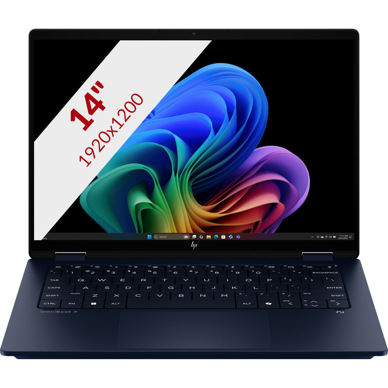 Afbeelding laden in galerijviewer, Hp omnibook x flipngai 14-fm0050nd 14 copilot+ 2-in-1 laptop (donkerblauw | core ultra 5 226v | intel arc 130v | 16 gb | 512 gb ssd | touch)