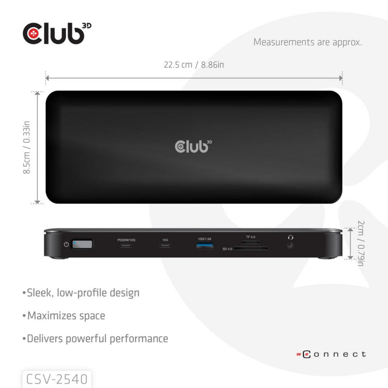 Afbeelding laden in galerijviewer, Club 3d 14-1 usb-c quad display dockingstation (zwart)