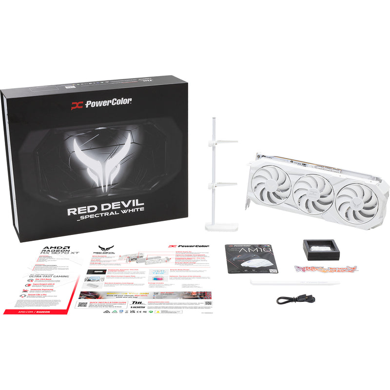 Afbeelding laden in galerijviewer, Powercolor radeon rx 9070 xt red devil spectral white 16gb gddr6 grafische kaart (wit, rdna4, gddr6, 3x displayport, 1x hdmi)