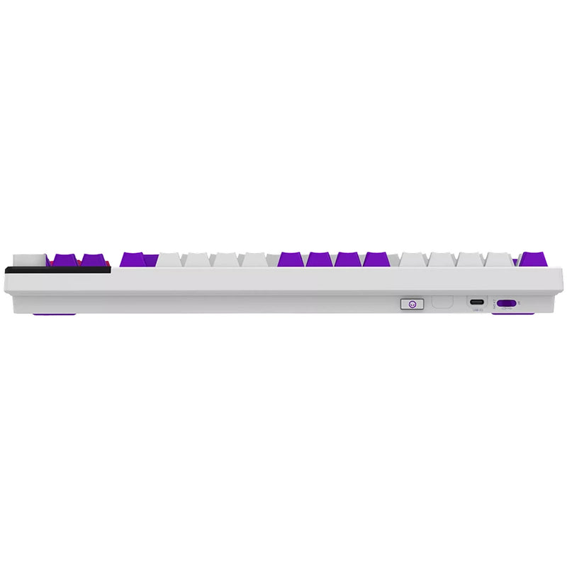 Afbeelding laden in galerijviewer, Lorgar kbp70tklw rgb mechanisch gaming toetsenbord (wit, us lay-out (qwerty), logar toxic purple, 80% (tkl), rgb, hot-swappable, pbt double-shot, bluetooth | 2.4ghz | usb)