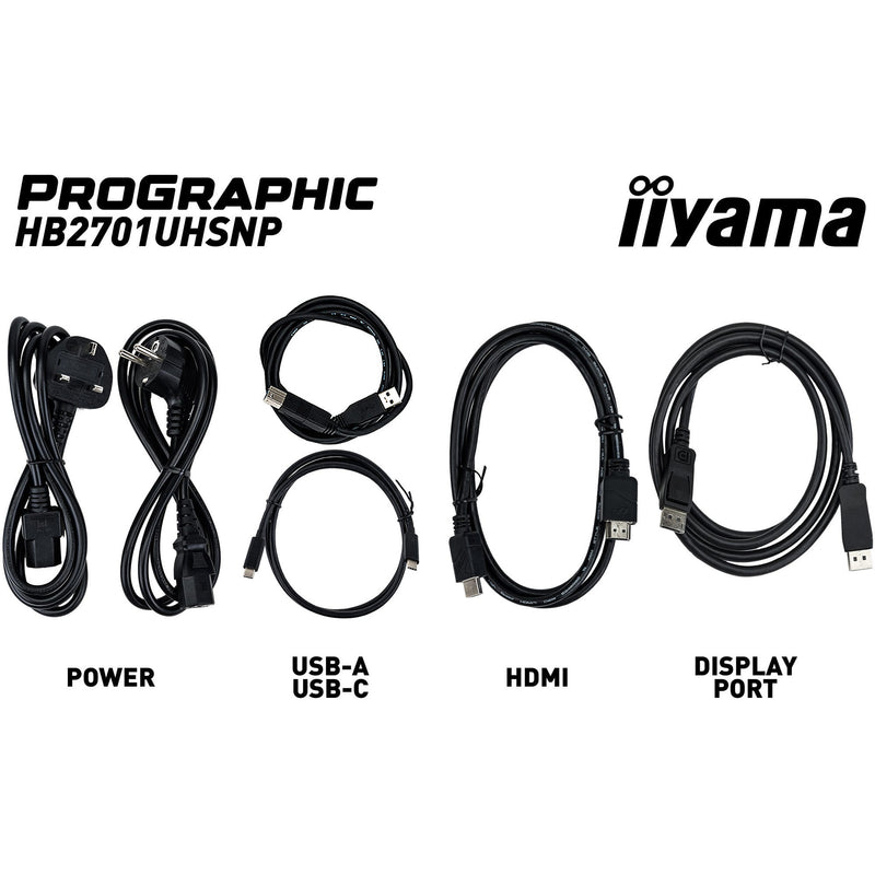 Afbeelding laden in galerijviewer, Iiyama prographic hb2701uhsnp-b1 27 4k uhd monitor (zwart (mat), hdmi, displayport, usb-c, audio)