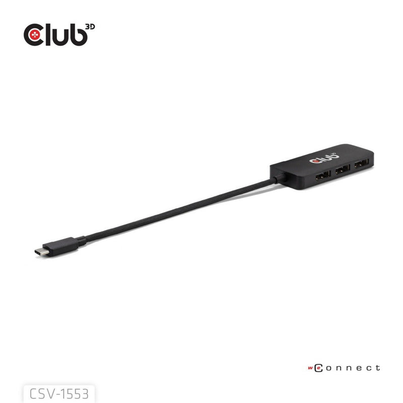 Afbeelding laden in galerijviewer, Club 3d usb-c naar 3x displayport hub (zwart)