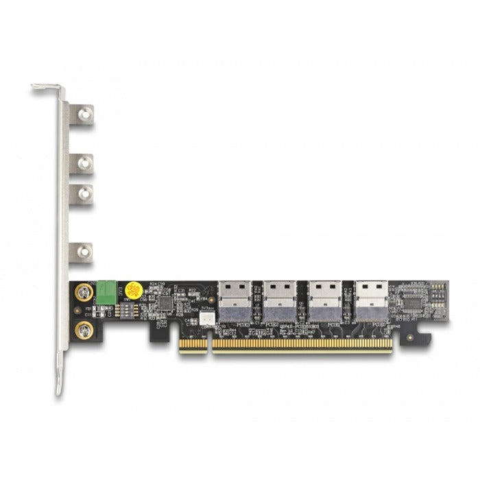 Afbeelding laden in galerijviewer, Delock pci express x16 card to 4 x internal sff-8654 4i nvme netwerkadapter