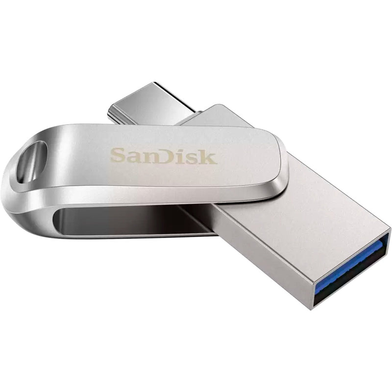 Afbeelding laden in galerijviewer, Sandisk ultra dual drive luxe 256 gb usb-stick (zilver, usb-a 3.2 gen 1, usb-c 3.2 gen 1)