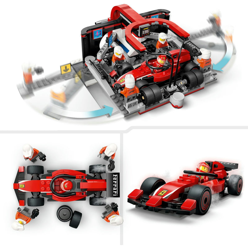 Afbeelding laden in galerijviewer, Lego city f1 pitstop en pitcrew met ferrari auto - 60443