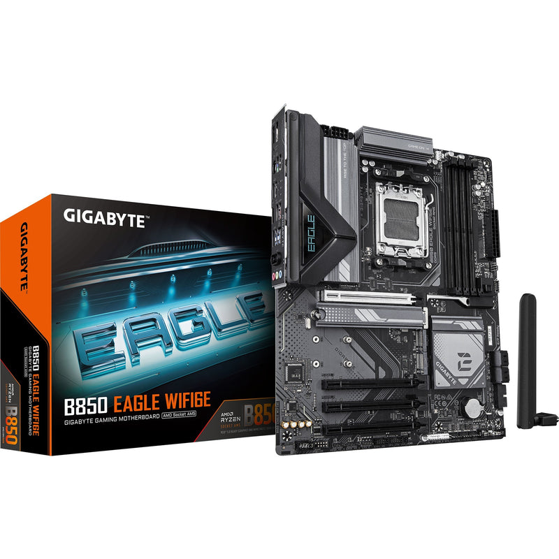 Afbeelding laden in galerijviewer, Gigabyte b850 eagle wifi6e socket am5 moederbord (zwart grijs, raid, gb-lan, wi-fi 6e, bt, sound, atx)