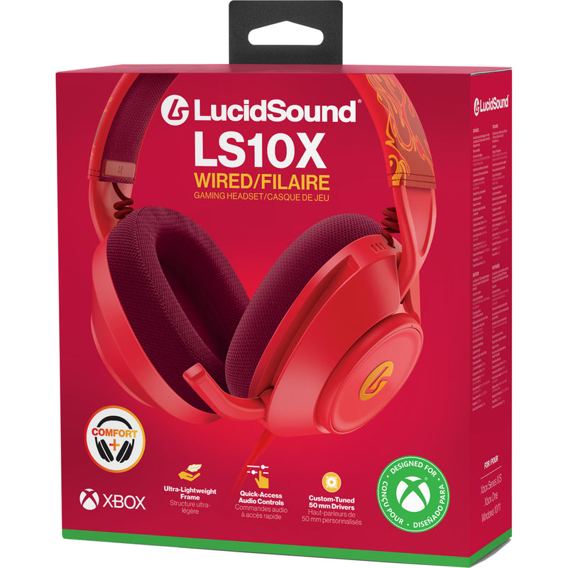 Afbeelding laden in galerijviewer, Powera lucidsound ls10x gen 2 bedrade gamingheadset voor xbox series x|s - rood vuur over-ear gaming headset (rood geel, xbox series x|s, xbox one, pc)