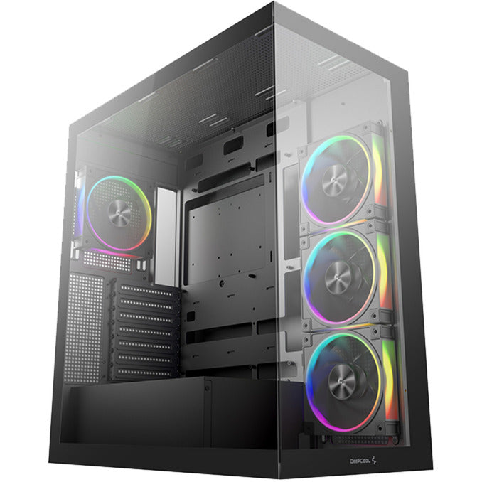 Afbeelding laden in galerijviewer, Deepcool cg580 4f v2 midi tower behuizing (zwart | 2x usb-a | 1x usb-c | rgb | tempered glass)