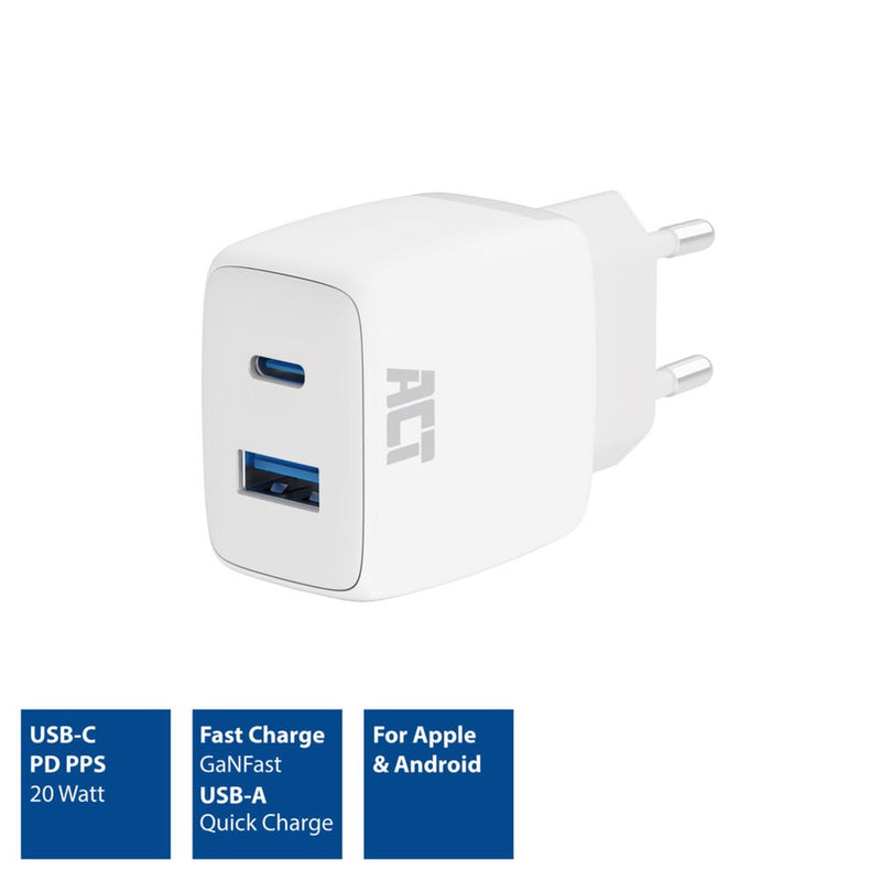 Afbeelding laden in galerijviewer, Act usb-oplader ac2122 wit