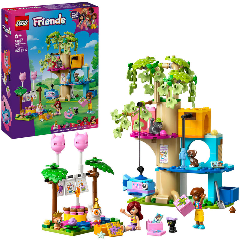 Afbeelding laden in galerijviewer, Lego ® friends kattenverjaardagsfeestje en boomhut set - 42666