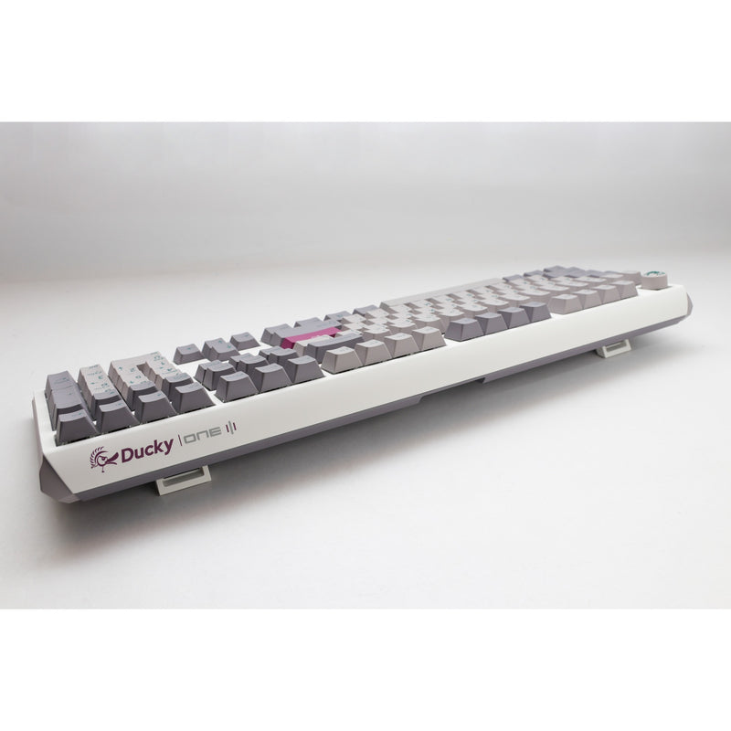 Afbeelding laden in galerijviewer, Ducky one 3 mist grey rgb mechanisch toetsenbord (lichtgrijs, us lay-out (qwerty), cherry mx red, 100%, rgb led, double-shot pbt, hot-swappable, quack mechanics)