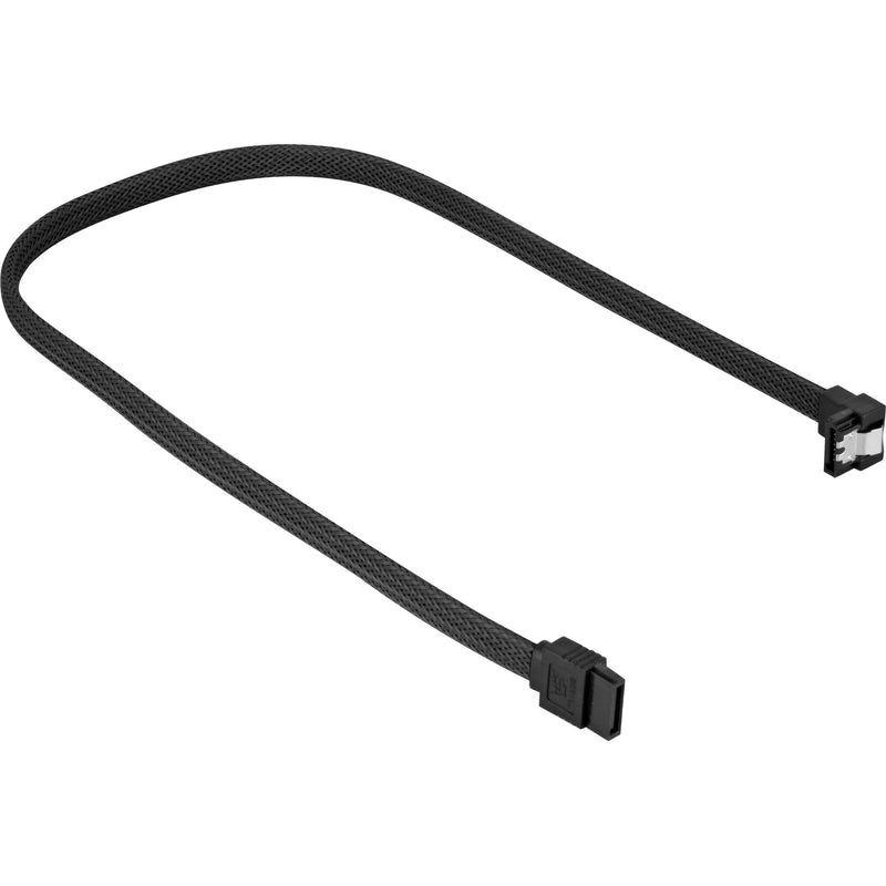 Afbeelding laden in galerijviewer, Sharkoon sata iii 90° sleeve kabel (zwart, 0,6 meter)
