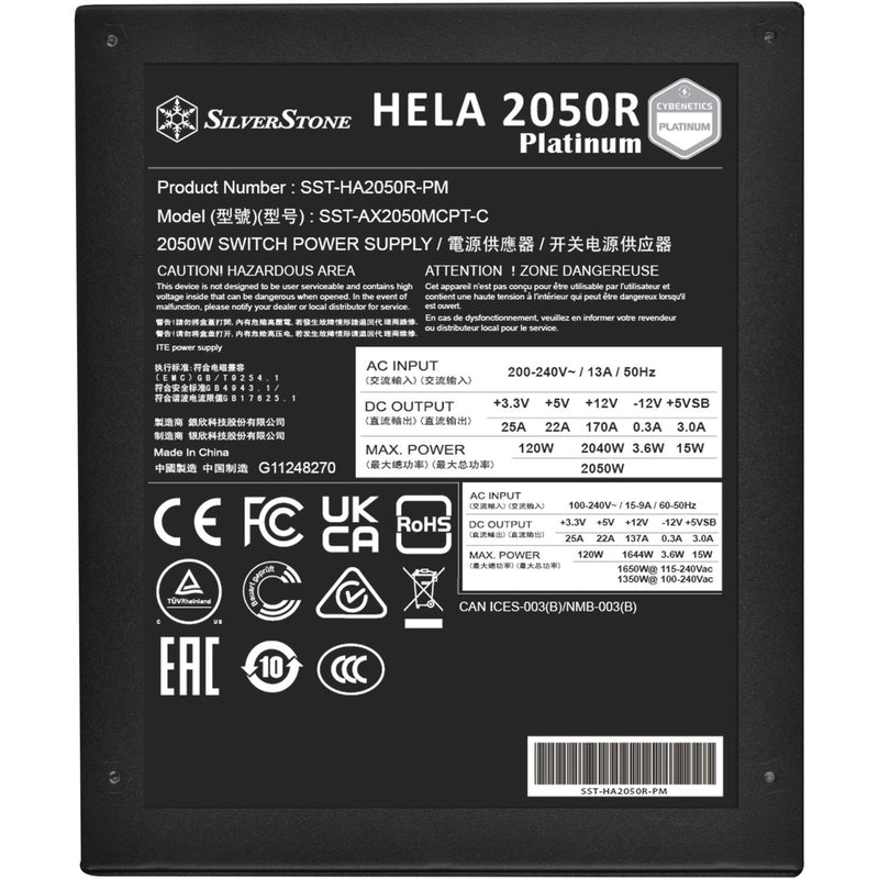 Afbeelding laden in galerijviewer, Silverstone hela 2050r platinum, modulaire 2050 watt voeding (zwart, 14x pcie)