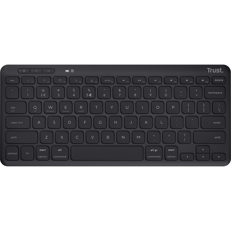 Afbeelding laden in galerijviewer, Trust lyra compact draadloos toetsenbord (zwart, us lay-out (qwerty), scissor switches, 65%, 2,4 ghz usb, bluetooth)