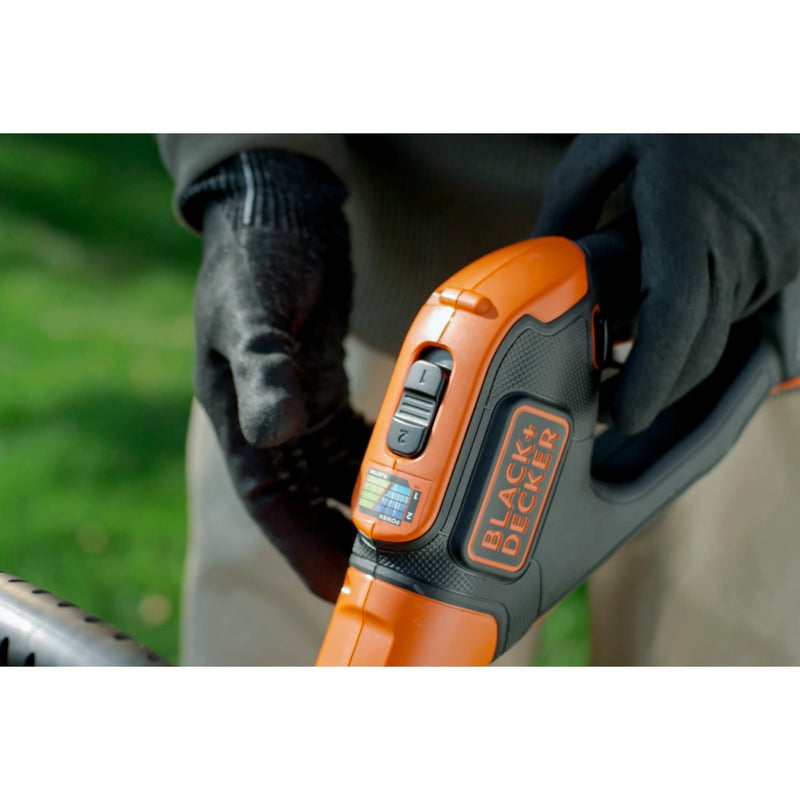 Afbeelding laden in galerijviewer, Black+decker 18v trimmer met 2 messen en accu grastrimmer (zwart oranje, 25 cm, accu inbegrepen)