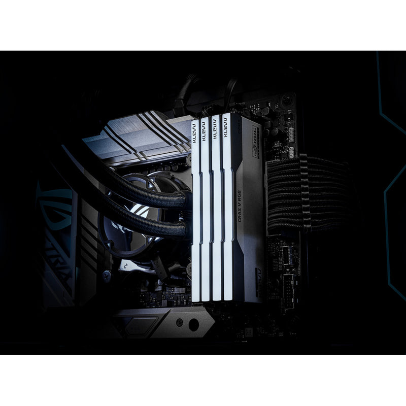 Afbeelding laden in galerijviewer, Klevv 32 gb ddr5-6200 (2x 16 gb) kit werkgeheugen (wit zwart, kd5agua80-62b320p, cras v rgb rog, xmp 3.0, expo)