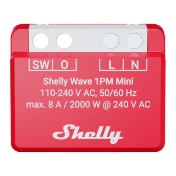 Afbeelding laden in galerijviewer, Shelly wave 1pm mini lr (eu) relais (rood, z-wave)