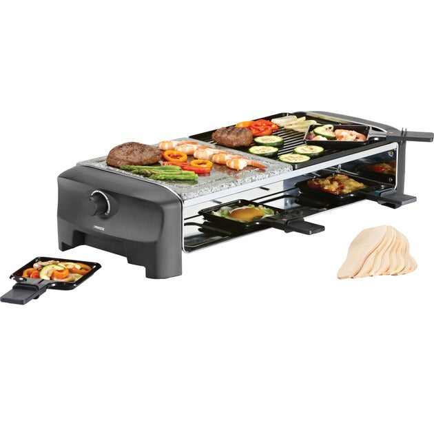 Afbeelding laden in galerijviewer, Princess raclette 8 stone grill party gourmetstel (grijs zwart)
