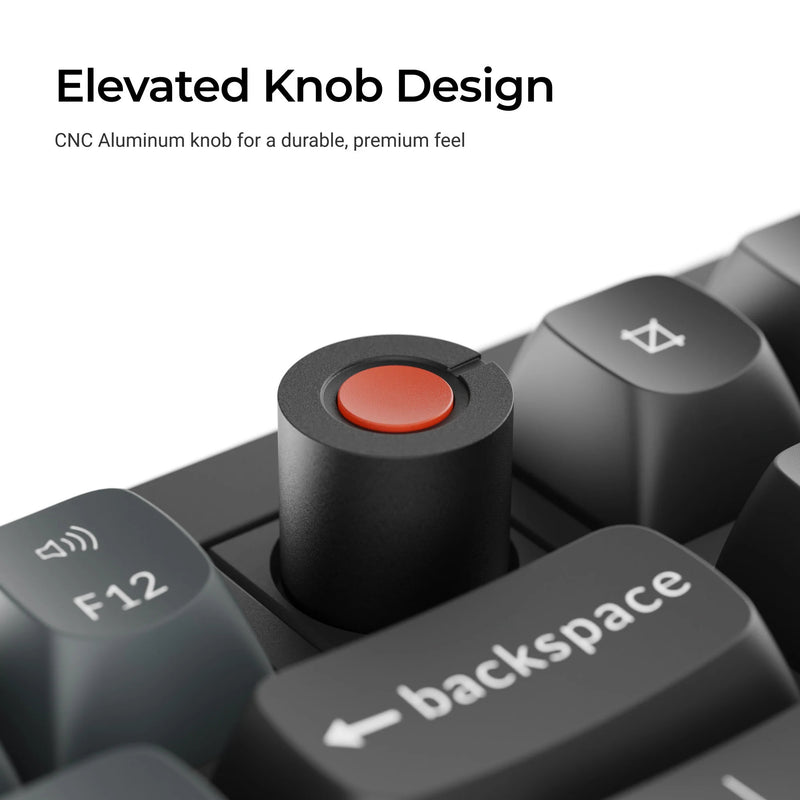 Afbeelding laden in galerijviewer, Keychron v6w-d1 8k qmk wired custom mechanical keyboard (zwart, us lay-out (qwerty), super red, 100%, rgb leds, double-shot pbt, hot swap, 8k, knop)