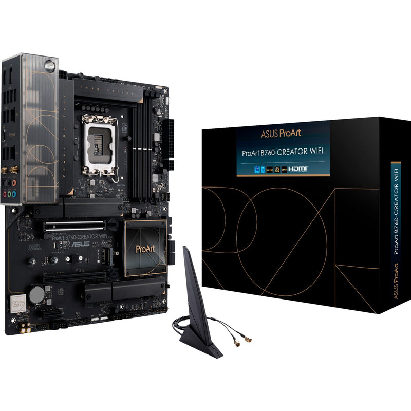 Afbeelding laden in galerijviewer, Asus proart b760-creator wifi socket 1700 moederbord (zwart brons, raid, 2.5 gb-lan, gb-lan, wi-fi 6, bt, sound, atx)