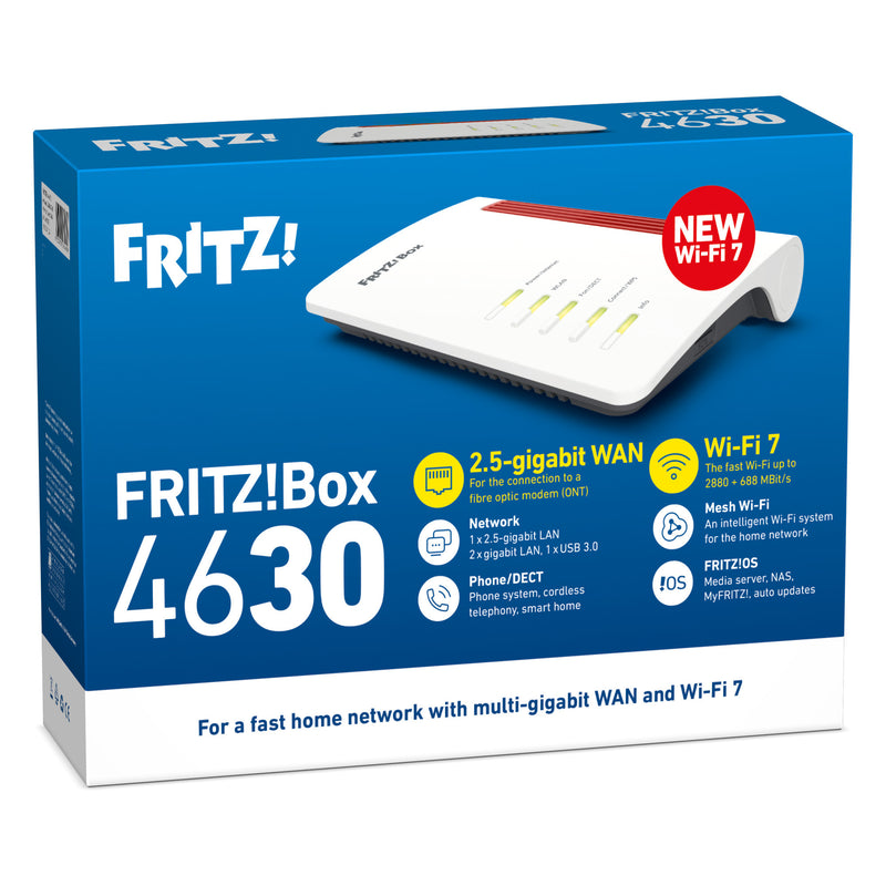 Afbeelding laden in galerijviewer, Fritz! box 4630 edition international router (wit rood, mesh wi-fi, 2.5 gbit s)