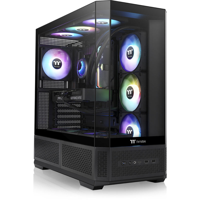 Afbeelding laden in galerijviewer, Thermaltake view 370 tg argb midi tower behuizing (zwart | 2x usb-a | 1x usb-c | rgb | tempered glass)