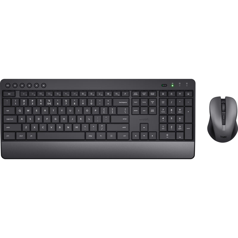 Afbeelding laden in galerijviewer, Trust trezo comfort draadloze toetsenbord- en muisset desktopset (zwart, us lay-out (qwerty), 100%)