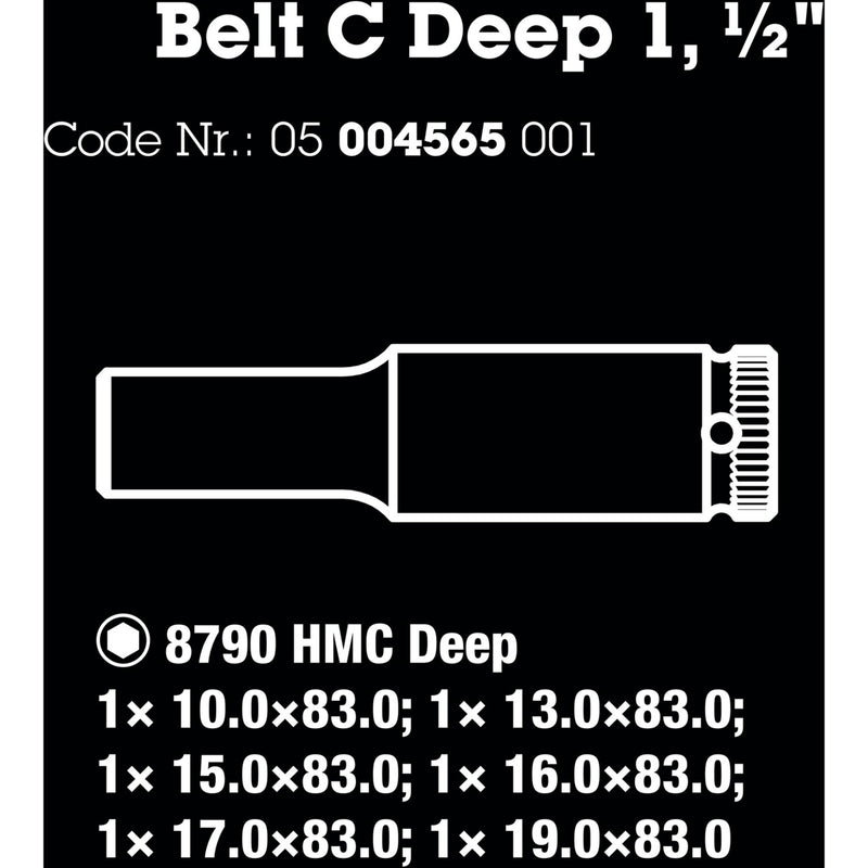 Afbeelding laden in galerijviewer, Wera belt c deep 1 doppenset, 1 2 dopsleutel (zwart, 6-delig)